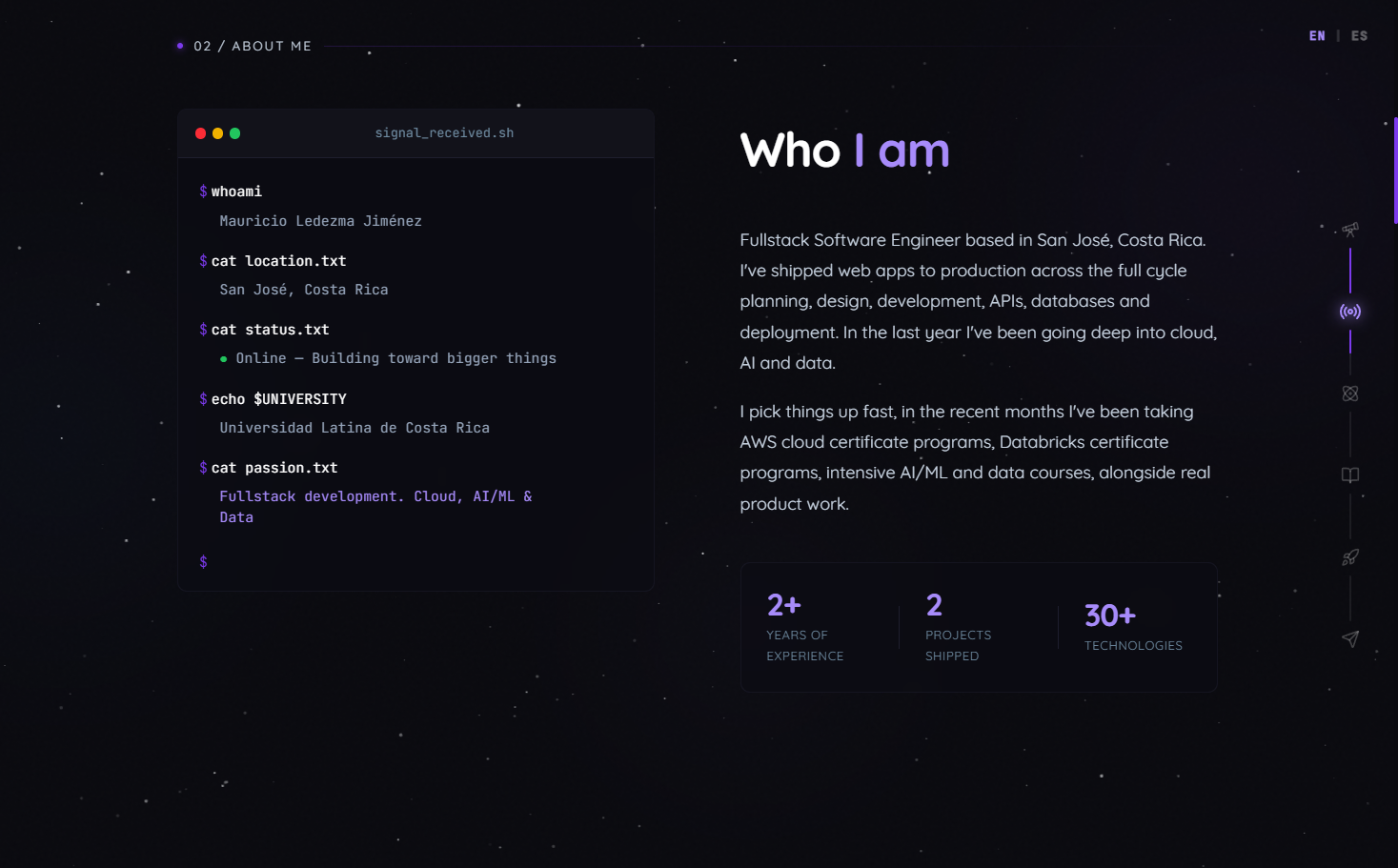 Personal Portfolio screenshot 2
